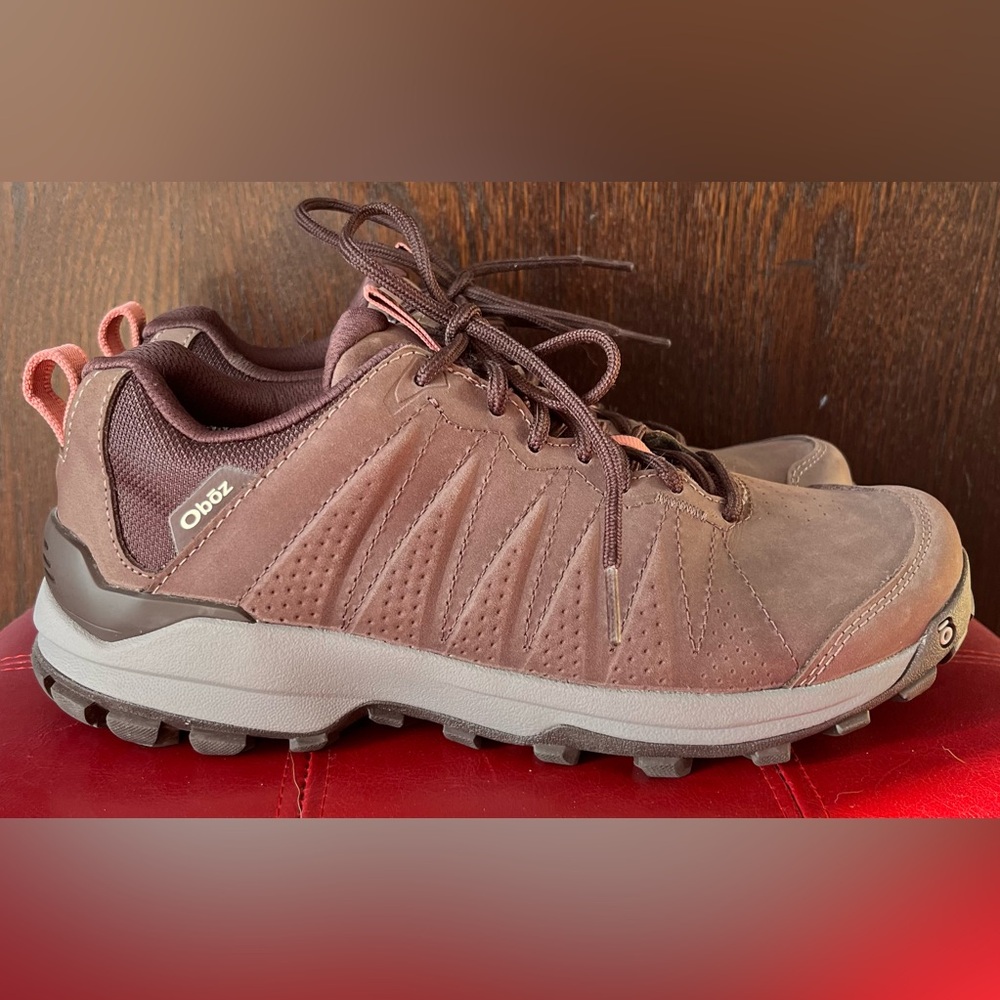 Oboz Sypes Low B-Dry Women's Waterproof Brown Leather Hiking Shoes Size 8W